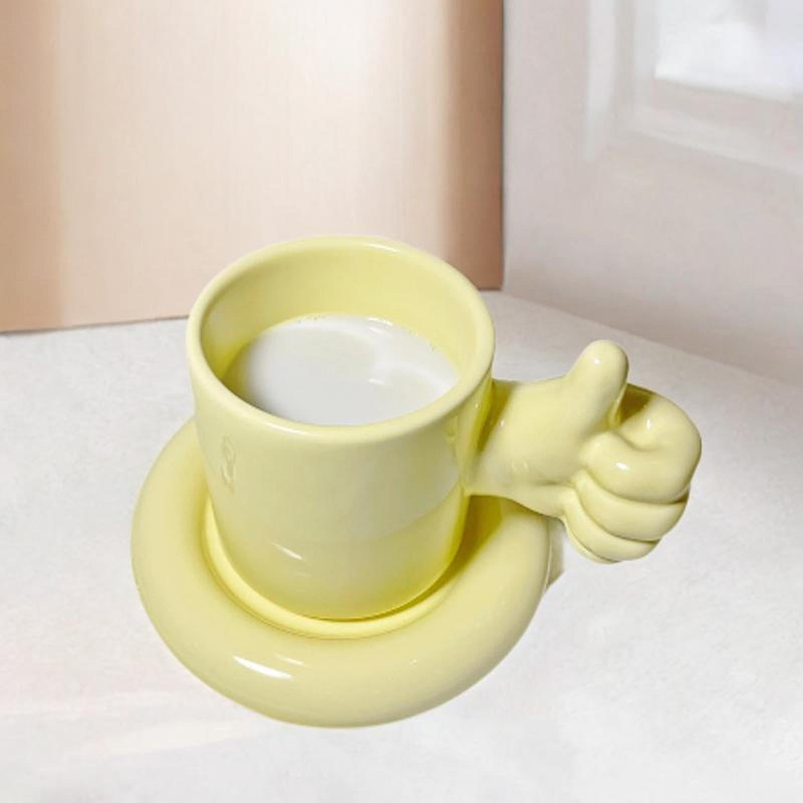 TISHITA Coffee Cup Breakfast Tea Milk Mug with Saucer Teaware Tea Cup Espresso Latte Mug for Cafe Restaurant Housewarming Gift Family