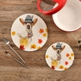 thumbnail image 2 of SKYSONIC Autumn Chihuahua Dog Pot Holders Trivets, 2 Pcs Heat Resistant Trivets,Fall Maple Leaves Cotton Thread Weave Mats for Hot Pads Pans Pot Bowl Teapot for Kitchen Decor, 2 of 7