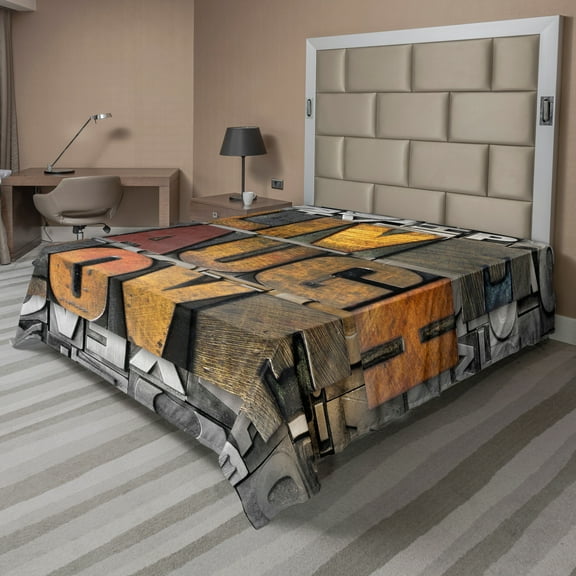 Ambesonne Live Laugh Love Flat Sheet, Values Words, California King, Multicolor