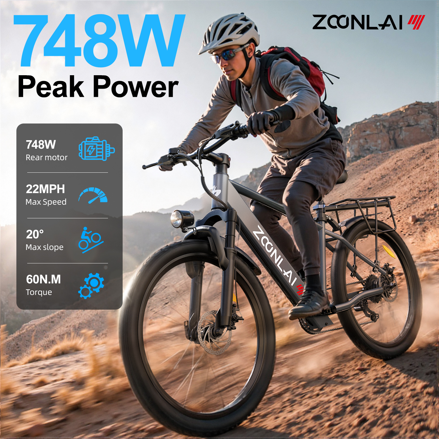 24'' Electric Bike For Adult, 748W Motor 22MPH,36V10AH 40 Miles,Shimano 7 Speed City Commuting E-bike