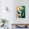 thumbnail image 3 of JRXY  Canvas Wall Art, Golden Rose Flowers Picture  Framed Artwork, Minimalist Wall Decor, Modern Floral Canvas Prints, For Living Room Bedroom Bathroom Office Kitchen  16x20 in, 3 of 4