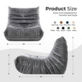 thumbnail image 5 of Congermom Bean Bag Chair, Giant Bean Bag Chairs for Adults, Bean Bag Sofa with Filler Faux Fur, Memory Foam Bean Bag Couches Fireside Lazy Sofa for Living Room, Bedroom, Office (GREY), 5 of 5