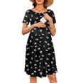 thumbnail image 1 of Vestido de maternidad y lactancia Ekouaer de verano de manga corta negro XXL, 1 of 6