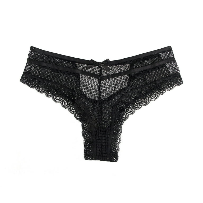 Thong Women's Underwear Lace Cutout Panties Funny Ultra Soft Crotchless  Brief Bikini Underwears Comfort Underpants Black at  Women's Clothing  store