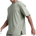 thumbnail image 2 of pstuiky camisetas de hombre, Blusa holgada de manga corta con cuello alto y color liso para hombre ropa de hombre l, 2 of 7