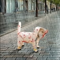 thumbnail image 2 of Small Dog Raincoat, Tail Protect Feet Cover Waterproof Dog Rain Jacket Rain Coat for Puppy Small Dogs(Strawberry,S), 2 of 8