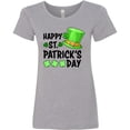 thumbnail image 3 of Inktastic Happy St. Patrick's Day Green Hat and Clovers Women's T-Shirt, 3 of 5