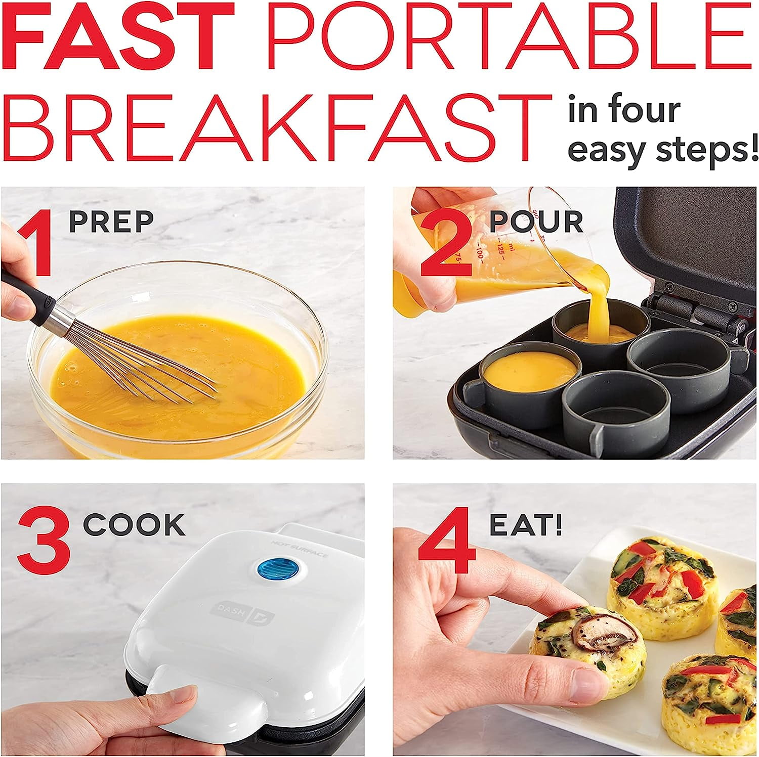 Deluxe Sous Vide Egg Bite Maker with Silicone Molds + Rapid Egg Cooker Bundle for Healthy Breakfasts