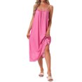 thumbnail image 2 of INSPIRE CHIC Women's Nightgowns Stripe Loungewear Long Nightshirts Adjustable Strap Camisole Sleepshirt Pajama Dresss M Pink, 2 of 6