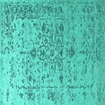 thumbnail image 1 of Ahgly Company Machine Washable Indoor Square Oriental Turquoise Blue Industrial Area Rugs, 6' Square, 1 of 4
