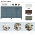 thumbnail image 3 of Vastcury 60" Retro 4 Door Storage Sideboard Cabinet, Buffet with Metal Handles for Kitchen, Living Room, Dining Room, Navy, 3 of 8