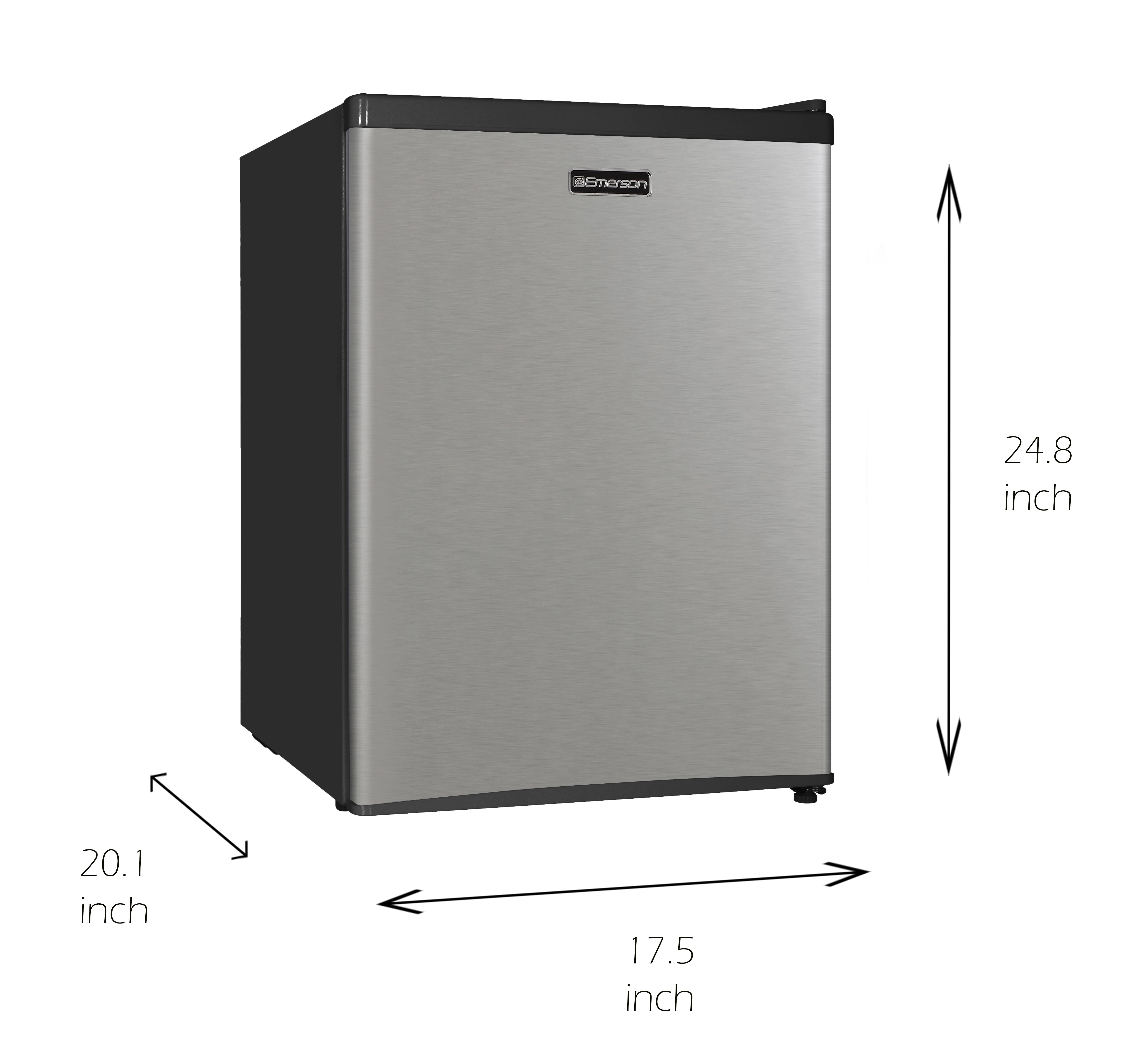 Emerson 2 4 Cu Ft Single Door Mini Fridge Cr240bsse Stainless Steel Walmart Com Walmart Com