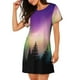 thumbnail image 2 of Easygdp Northern Lights Camisón de manga corta para mujer, informal, estampado, 2 of 6