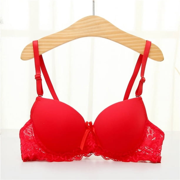 Sujetador de encaje suave, ropa interior fina, copa AB, pecho pequeño, fruncido, sujetador sexy para mujer