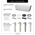 thumbnail image 6 of Wyndham Collection Emily 68.88" Acrylic Freestanding Bathtub in Gold/White, 6 of 6