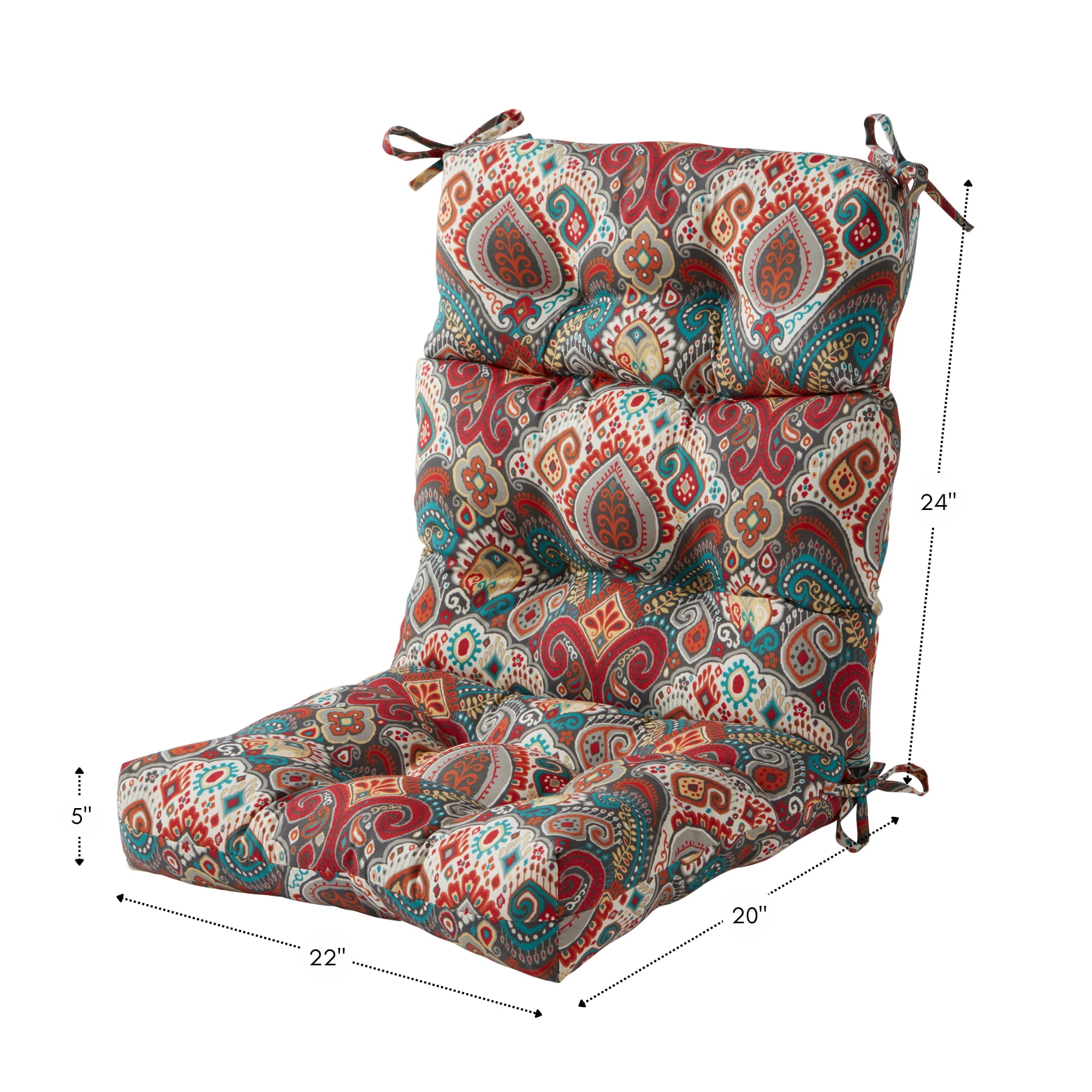 Greendale Home Fashions Outdoor 44'' x 22'' High Back Chair Cushion, Asbury Park