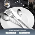 thumbnail image 5 of 24-Piece Silverware Set, Stainless Steel Flatware Set Service for 6, Tableware Cutlery Set for Home Restaurant Party, Dinner Forks/Spoons/Knives, Square Edge & Mirror Polished, Dishwasher Safe, 5 of 7