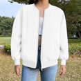 thumbnail image 2 of iHPH7 Light Jackets for Women Fall Outfits for Women's Jackets Women's Outerwear Womens Fall Jackets Baggy Jacket Baggy Jacket White XXL, 2 of 6