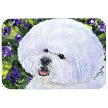 Caroline's Treasures Bichon Frise Glass Cutting Board Large