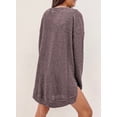 thumbnail image 4 of Chase Secret Women Crewneck Tops Waffle Knit Long Sleeve Shirts Casual Loose Solid Color Tunic Tops Lightweight Pullover, 4 of 5