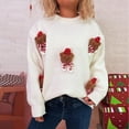 thumbnail image 6 of EchfiProm Sweaters for Women Holiday Pullover White Office Christmas Long Sleeve Adults Outfits, 6 of 9