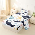 thumbnail image 2 of Feelyou Cute Cartoon Fish Starfish Shell Twin Sheet Sets for Boys Girls, Kawaii Ocean Marine Wildlife Bedding, 3pcs, 2 of 5