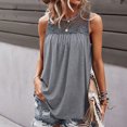 thumbnail image 5 of Lindreshi Tank Tops for Women Clearance Women Solid Lace Stitching Hollow Out Sleeveless Strapless Blouse, 5 of 6