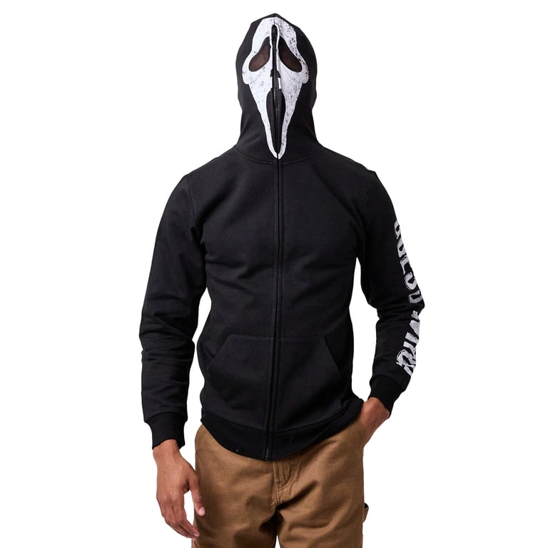 Bioworld, Ghostface Men's Full-Zip Cosplay Hoodie, Large, Black