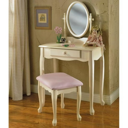 - Powell Vanity, Mirror & Bench, Off-White