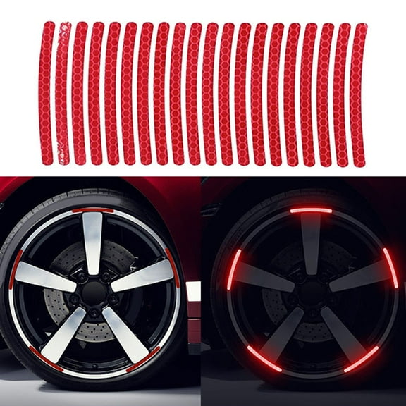 20pcs Car Wheel Hub Reflective Stickers Tire Rim Reflective Strips Luminous For Night Driving Car Bike Motorcycle Wheel Stickers
