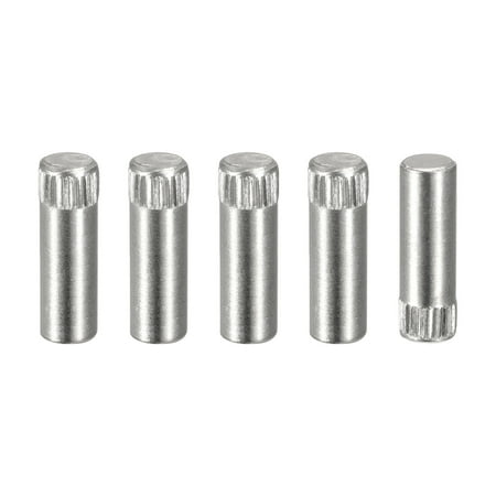 

6x20mm 304 Stainless Steel Dowel Pins 5 Pack Knurled Head Flat End Dowel Pin