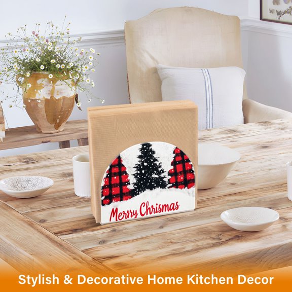 BZSMCE Napkin holder Creative Fashion Buffalo Plaid Pattern Classic Napkin Holders for Tables, Dining Table Napkin Holders for Kitchen