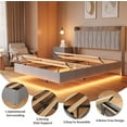 thumbnail image 7 of Floating Full Bed Frame with LED Lights, Modern Upholstered Platform Bed with Headboard & USB Charging Station, No Box Spring, Easy Assembly, Gray, 7 of 7