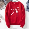 thumbnail image 2 of Couple Print Plus Velvet Long Sleeve Round Neck Pullover Sweatshirt Top (UNISEX), 2 of 5