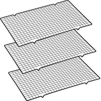 3Pcs Stainless Steel Cookie Cooling Racks - 16"x10" Commercial Grade Baking Racks, Heavy Duty Nonstick & Dishwasher Safe (Oven/Food Dehydrator Use)