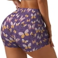 thumbnail image 2 of Kdxio Butterflies And Floral Print Workout Shorts for Women Seamless Soft Smooth Gym Yoga Scrunch Active Shorts, 2 of 5