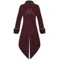 thumbnail image 2 of Chaqueta estilo frac SIAEAMRG Steampunk para hombre, talla XL, color rojo, 2 of 6