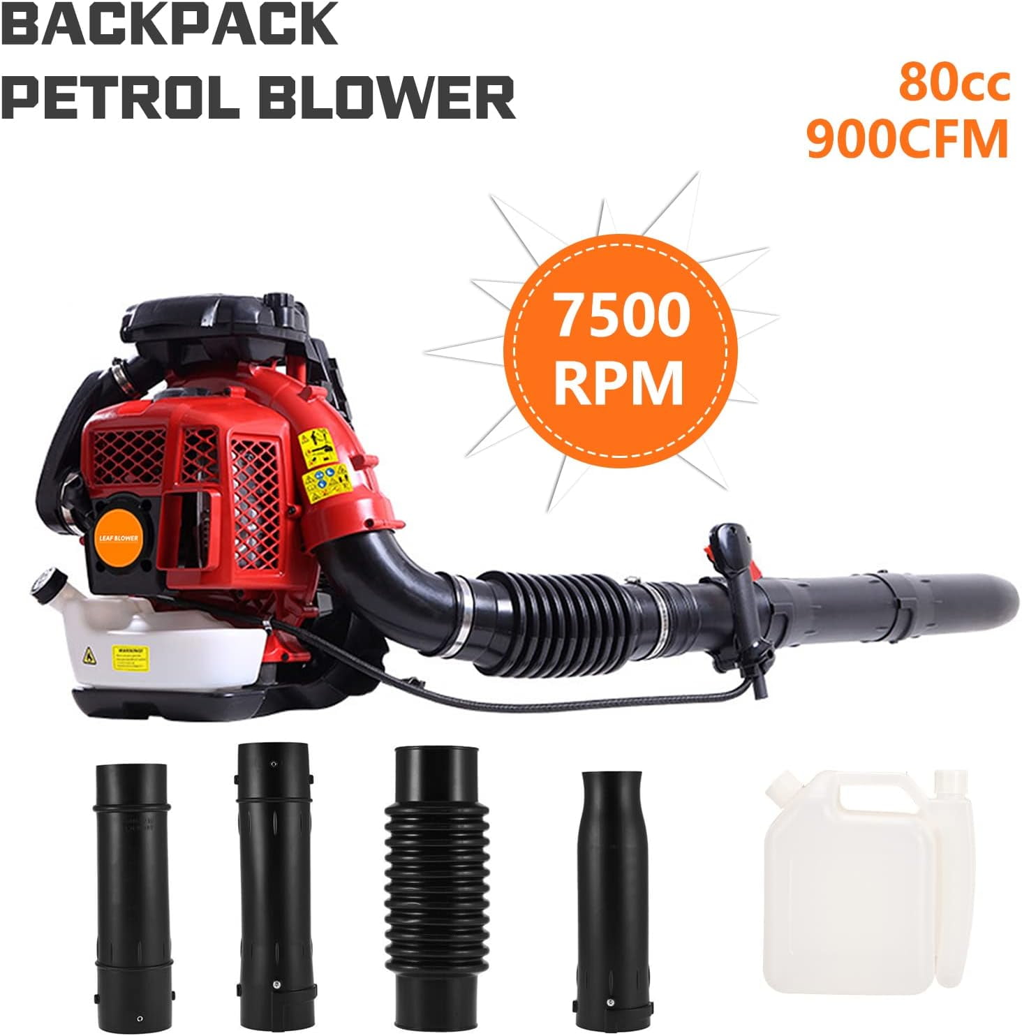 80CC Backpack Leaf Blower Gas Powered 900CFM, 92.2m/s Wind Speed Professional Lawn Care Blower with 2.3L Fuel Tank for Yard Cleaning & Debris Removal.