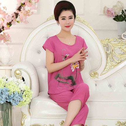 REDHOTYPE Nouveau Femmes Coton Lin Cool Portable Mode Pyjamas à Manches Courtes Homewear Grande Taille Pyjamas Set XL-4XL Homewear