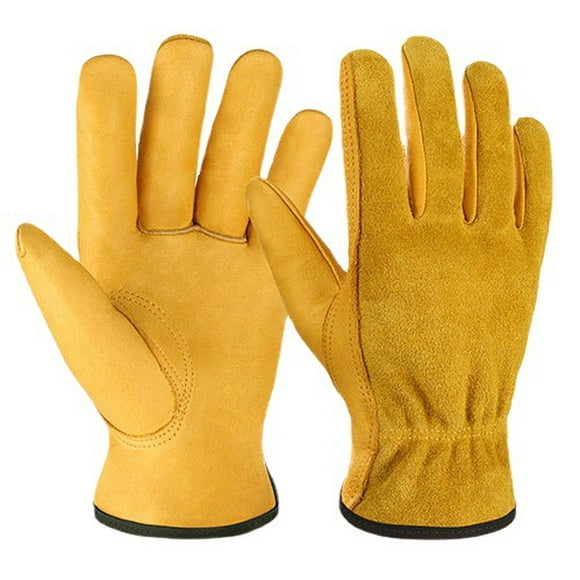 Jinsinto men's leather work gloves, construction gloves, with patched palm M