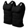 thumbnail image 2 of 2PC Compression Shirt, Compression Shirt, Mens Tank Tops, Slimming Body Shaper Vest, Sport Running Dry Fit Gym Shirt(Black), 2 of 4