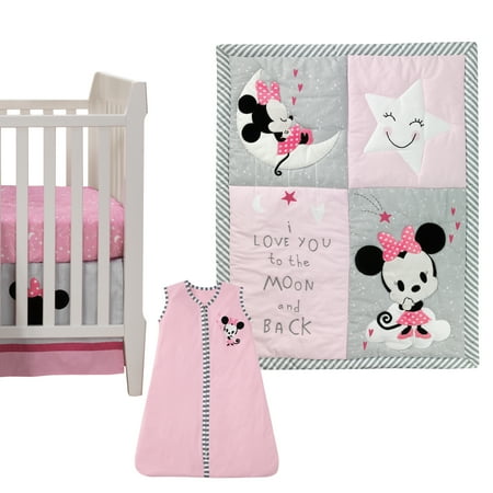 UPC: 0084122820050 | Disney Baby Minnie Mouse Pink 4-Piece Nursery Crib Bedding Set by Lambs & Ivy