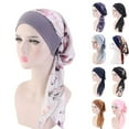thumbnail image 5 of Pre-Tied Turban Hat Headwear Hair Loss Muslim Hijab Stretch Head Scarf Chemo, 5 of 9