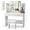 White., variant on SMOOL Vanity with Lighted Mirror, Makeup Vanity Desk with Glass Top & Power Outlet, 3 Color Light Options, Vanity Table with 6 Storage Shelves, 2 Large Drawers and Cushioned Stool for Bedroom, White