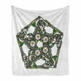 thumbnail image 1 of Pentacle Soft Flannel Fleece Throw Blanket, Halloween Themed Pentagram with Skeleton Bones and Dog-rose Flowers, Cozy Plush for Indoor and Outdoor Use, 50" x 60", Slate Brown Multicolor, by Ambesonne, 1 of 5