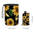 thumbnail image 5 of PhooArto Large Barrel Drawstring Makeup Bag, Golden Math Polygonal Sunflowers Pattern Travel Cosmetic Bag Portable Make Up Organizer Bag, 5 of 6