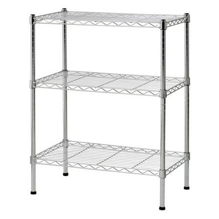 Muscle Rack Chrome 3-Tier 24"W x 14"D x 30"H Wire Shelving Unit