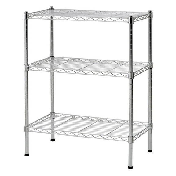Muscle Rack Chrome 3-Tier 24"W x 14"D x 30"H Wire Shelving Unit