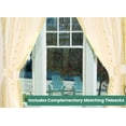 thumbnail image 2 of Tie Top Sheer Sari Curtains 43" W X 96" L matching tiebacks- Handcrafted Cream Indian Drapes Unlined for light & airy ambience Perfect for Living/Bedroom/Dining Room Sold in Pairs, 2 of 6