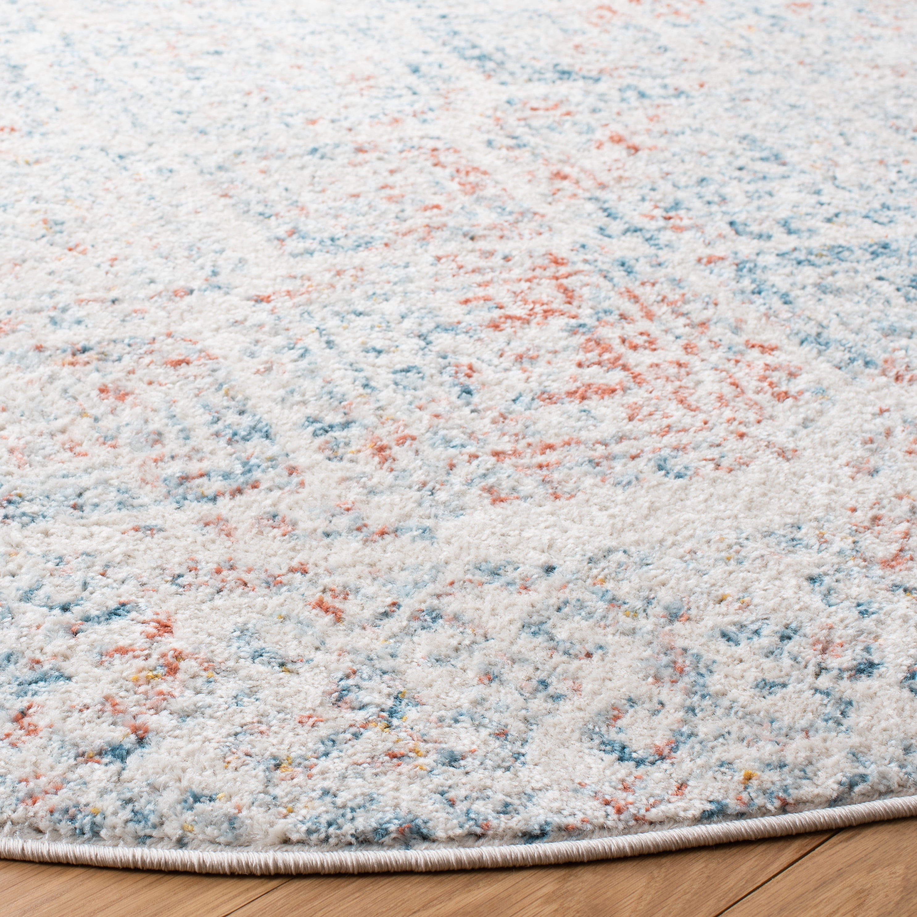 Safavieh Tulum Ophelia Oriental Area Rug, Ivory/Terracotta, 6'7" x 6'7" Round